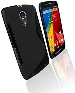 LuvTab Moto G 2nd Generation 2014 5in S Line Wave Case with Grip (GEL / TPU / SILICONE) (Black)