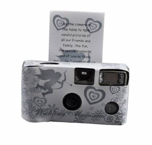 15 Brand New Silver Cupid Hearts Disposable Wedding Cameras 35mm,24exp