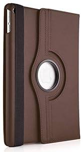 iPad Air 2 Case - Brown Leather 360 Rotating Cover for iPad Air 2 2014 (6th Generation)