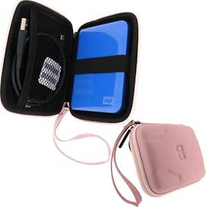 iGadgitz Pink EVA Hard Case Cover Suitable for Western Digital My Passport Essential & Ess (Pink)