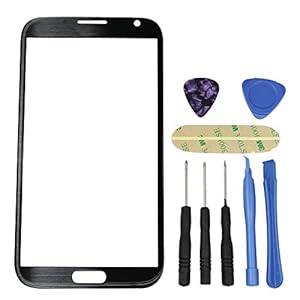 Genuine Samsung Galaxy NOTE II 2 GT-N7100 N7105 Titanium Grey Front Glass Lens Replacement Adh