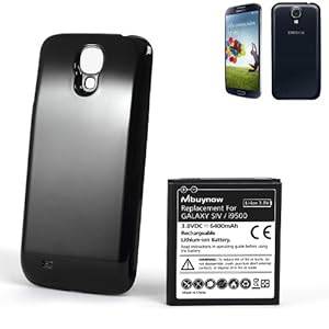 Mbuynow Samsung Galaxy S4 6400mAh Extended Battery i9500 with Black Back Shell Cover