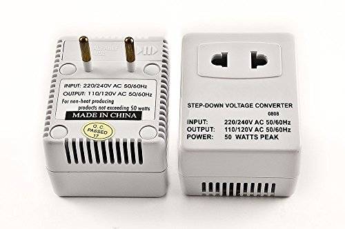 Simran SM-250R Step Down Voltage Converter 50 Watts for Internatonal Travel to 220 Volt Countries wi