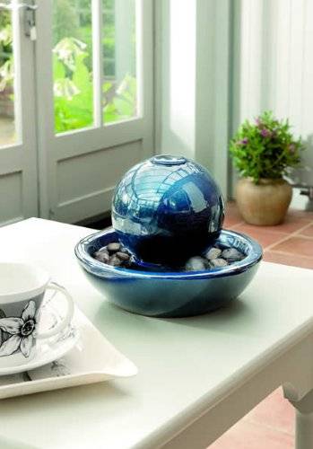 Ceramic Orb Water Feature with lights