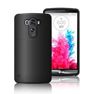Labato LG G3 Case - Back Cover Case with Built-in Stand and Card Slot - [ Stand Fea (Black+Black)