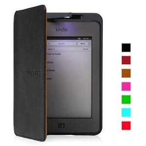 Mulbess Kindle Touch Lighted Genuine Leather Case Cover with Built-in-LED Light (Black)