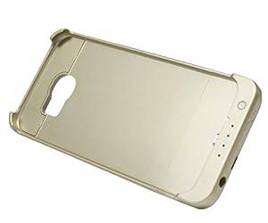 AcenX(TM) 4200Mah Multicolor Portable Fast Charging Power Bank External Battery Charger Powered Backup Pack with Kickstand for Samsung Galaxy S6 S6 Edge (Gold(with leather flip cover) for Galaxy S6 Edge)