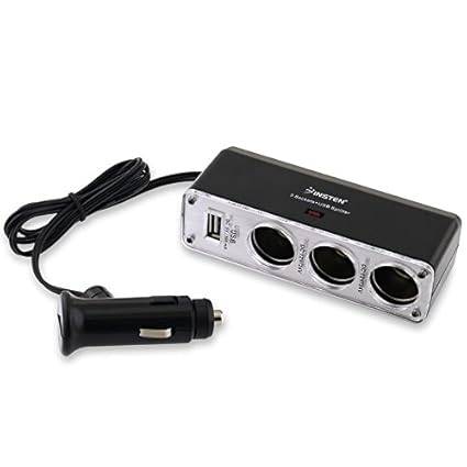 3 Way Car Cigarette Lighter Socket with Usb Port