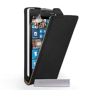 Caseflex Genuine Leather Flip Cover Case for Nokia Lumia 930 - Black