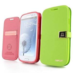 Mercury Diary / Wallet Leather Case for Samsung Galaxy S3 GT-i9300 (Fits Verizon, AT&T, T-Mobile, Sprint) - Hot Pink