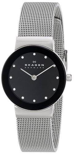 Skagen Women's 358SSSBD White Label Analog Display Analog Quartz Silver Watch