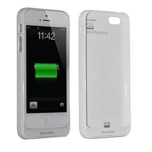White Portable External Power Pack Backup Battery Charger Case For iPhone 5 5S