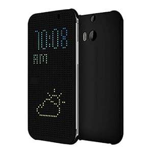 Bocideal New Design Ultra Thin Dot View Flip Leather Case Cover for 2014 HTC One M8 (Black)