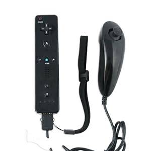 Black Wii REMOTE Nunchuck & Remote Controller Set For Nintendo Wii