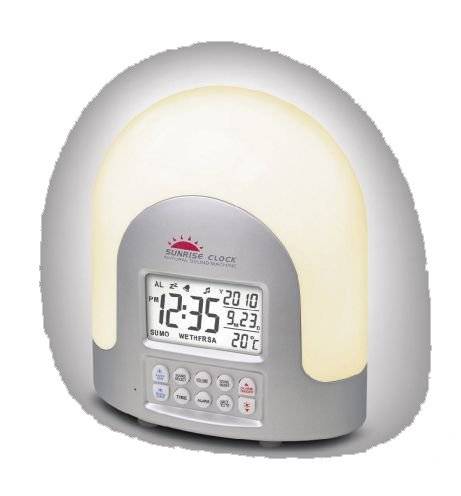 Maxim lED Sunrise Alarm Clock with 10 Natural Sound Alarms, Gradual light Up
