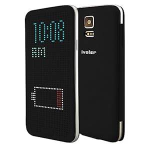 iVoler Dot View Case for Samsung Galaxy S5 Smart View Dot Matrix Flip Cover - Black (with (Black)