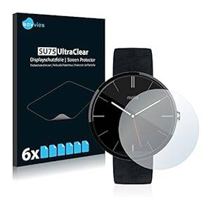 6x Screen Protector - Motorola Moto 360 - Crystal-Clear Bubble-Free