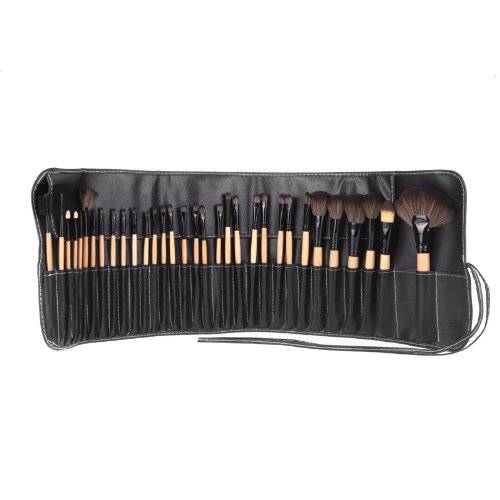 dodocool Wood 32Pcs Makeup Brushes Kit Professional Cosmetic Make Up Set + Pouch Bag Case