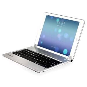 Minisuit Bluetooth QWERTY Keyboard Stand Case for iPad Air 5th Generation 2013 (Silver Chrome)