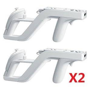 MercurymallPack of 2 Zapper Gun for Nintendo Wii -white