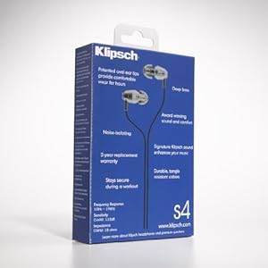Klipsch IMAGE S4 -Ear Enhanced Bass Noise-Isolating Headphones