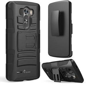 i-Blason LG G3 Case - Prime Series Dual Layer Holster Case with Kickstand and Locking Bel (Black)