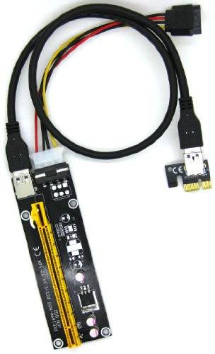 Fixable PCI-E 16X to 1X Adapter USB3.0 USB 3.0 Riser Cable Flex Flexible Extension Cable w/ Molex 4
