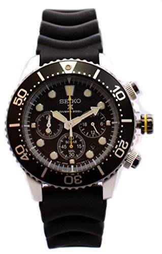 Seiko Men's SSC021 Solar Diver Chronograph Watch