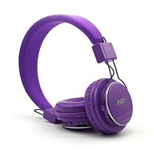 GranVela A809 Foldable Stereo Headphones High Performance Micro SD Card Music Player 3.5 (Purple)