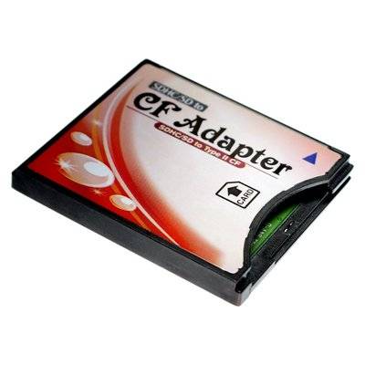 High Speed SD/SDHC/SDXC to CompactFlash CF Type II Card Adapter