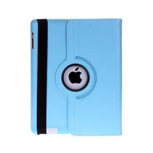 Goldstar 360 Degree PU Leather Rotating Case Cover Stand for iPad 4 ipad 3 ipad 2 (Light Blue)