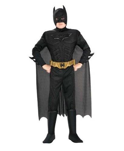 Batman Costume - The Dark Knight Child Costume Deluxe - Large (Black)