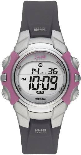 Timex Women's T5J151 1440 Sports Digital Black/Pink Resin Strap Watch