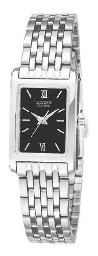 Citizen Quartz Rectangular Black Dial Women's Watch - EJ5850-57E