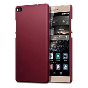 Huawei Ascend P8 Case Terrapin [Extra Slim Fit] Hybrid Rubberised [Red] Protective Hard Cas (Red)