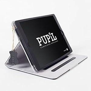 iPad Air (1 & 2) Case Cover By PUPiL of Cambridge England Handmade Genuine Leather (Coal - Black)