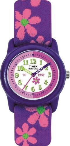 Timex Kids' T89022 "Time Teacher" Floral Elastic Strap Watch