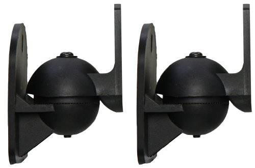 VonHaus Black Universal Wall Mount Speaker Brackets - Pack of 2