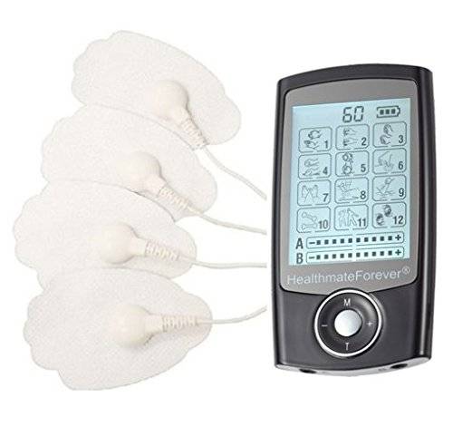 FDA Cleared HealthmateForever TENS unit Pro12AB (Black) 2in1 Double Value 12 Modes best electrothera