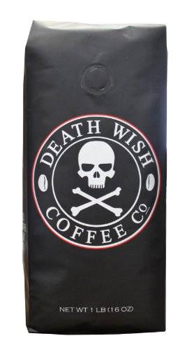 Death Wish Coffee, The World's Strongest Ground Coffee Beans, Fair Trade and Organic, 16 Ounce Bag