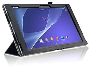 InventCase Sony Xperia Z2 Tablet (10.1 inch) 2014 Smart Multi-Functional Leather 3-Fold C (Black)