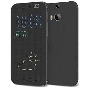 Zonewire HTC One M8 DOT MATRIX VIEW Flip Case Cover With Auto Sleep Wake Function BLACK & Scree