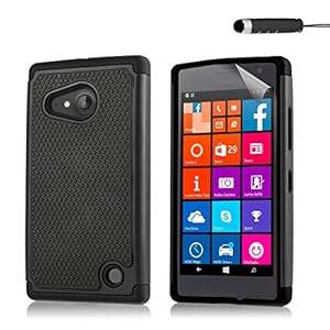 32nd Shock proof heavy duty defender case cover for Nokia Lumia 730 / 735 (Shock proof - Black)