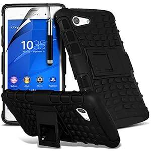 ( Sony Xperia Z3 Compact ) Black Brand New Case Tough Survivor Hard Rugg (Sony Xperia Z3 Compact)