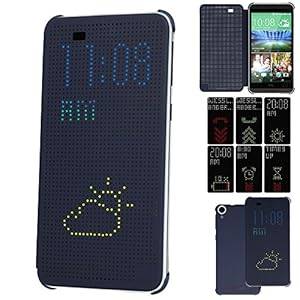 TECHGEAR HTC Desire 820 DOT MATRIX VIEW Flip Case Cover With Auto Sleep Wake Function (BLUE)