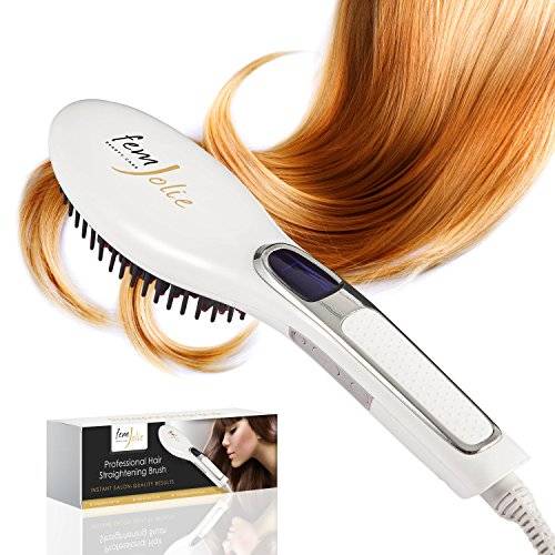 FemJolie Hair Straightening Brush Best for Beauty Styling - 3 in 1 Professional Digital Electric Str