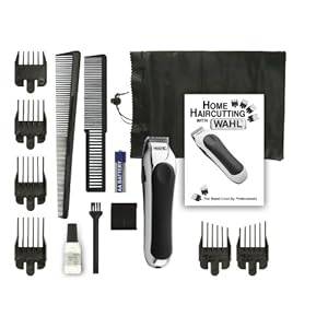 Wahl 9307-1301 Cordless Mini Pro 14 Piece Touch-up and Trim Haircutting Kit, Chrome/black