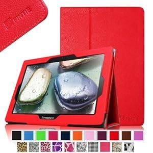 Fintie Lenovo IdeaTab S6000 Folio Leather Case Cover with Auto Sleep / Wake Feature for Le (*Red)