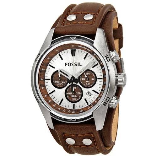 Fossil Men's CH2565 Cuff Chronograph Tan Leather Watch
