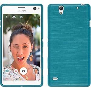 Silicone Case for Sony Xperia C4 / Dual - brushed blue - Cover PhoneNatic protective foils